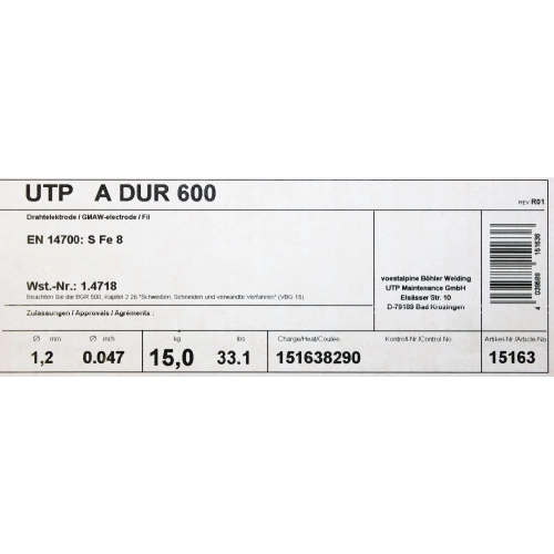 Bohler MAG drut spawalniczy do napawania DUR 600 fi.1.2 15kg
