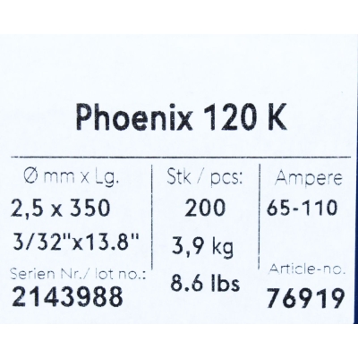 Bohler MMA elektroda spawalnicza zasadowa Phoenix 120K B 2.5x350 3.9kg