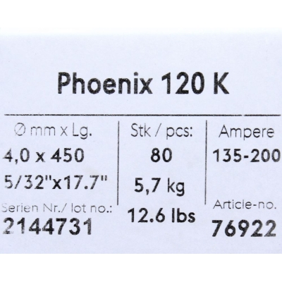 Bohler MMA elektroda spawalnicza zasadowa Phoenix 120K B 4.0x450 5.7kg