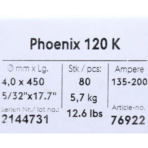 Bohler MMA elektroda spawalnicza zasadowa Phoenix 120K B 4.0x450 5.7kg