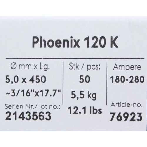 Bohler MMA elektroda spawalnicza zasadowa Phoenix 120K B 5.0x450 5.5kg