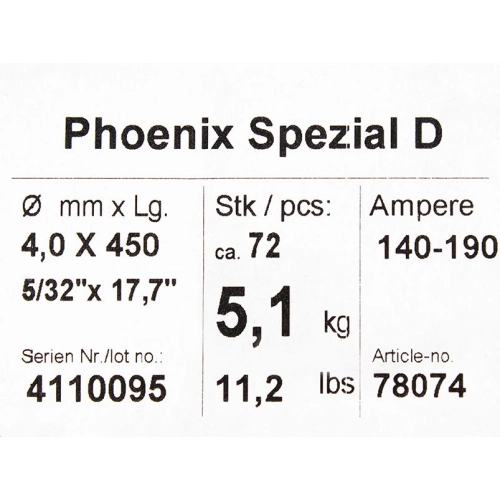 Bohler MMA elektroda spawalnicza zasadowa Phoenix SPEZIAL D 4.0x450 5.1kg