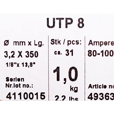 Bohler MMA elektroda spawalnicza do żeliwa UTP8 3.2x350 1kg