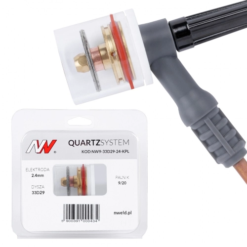 Zestaw QUARTZSystem - duża soczewka dysza S, wymienne sitko 9/20 [na elektrodę 2.4mm]